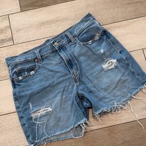 Old Navy Blue Distressed Jean Shorts